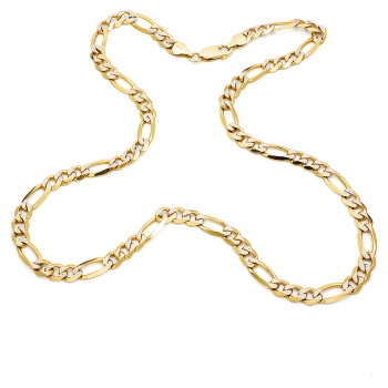 9ct gold 2-tone 20 inch figaro Chain